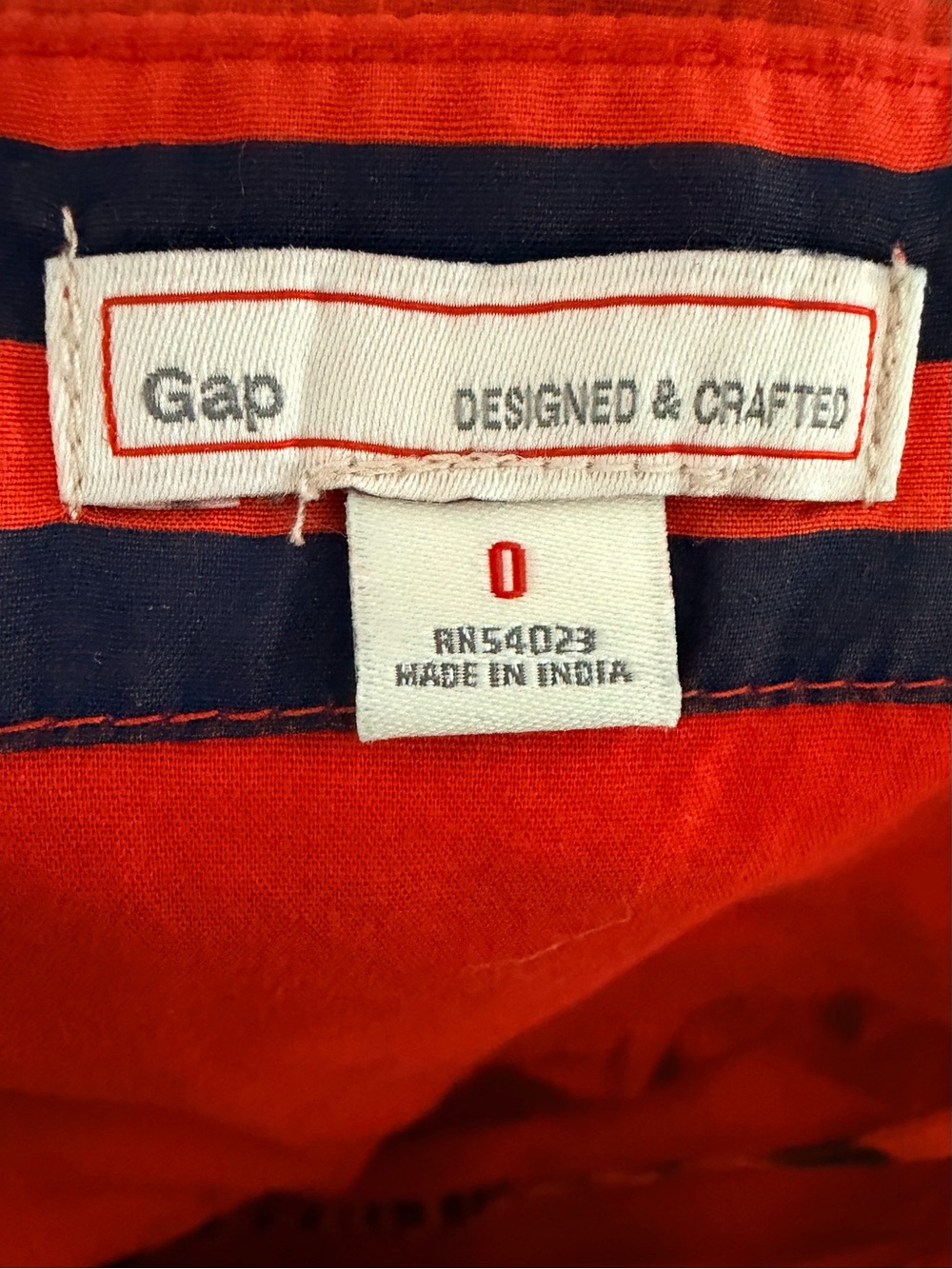 Gap Striped Maxi Dress Size 0 Orange and Navy Spaghetti Strap Fit Flare Long - Picture 7 of 11